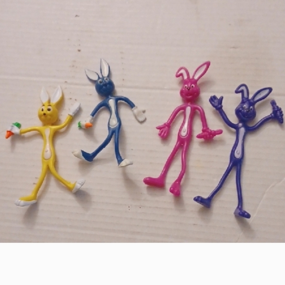 $4 Add-on Colorful Easter Bunny Flexible Toys - Set Of 4